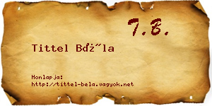 Tittel Béla névjegykártya