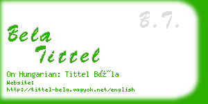 bela tittel business card